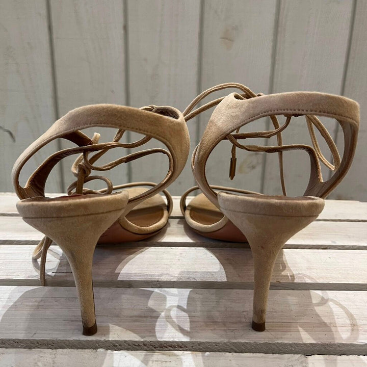 Aquazzura Firenze Suede Lace Up Heels - Size 40