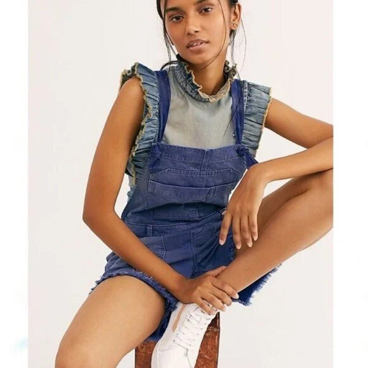 Free People Feel The Love Shortalls in Blue - Size 0