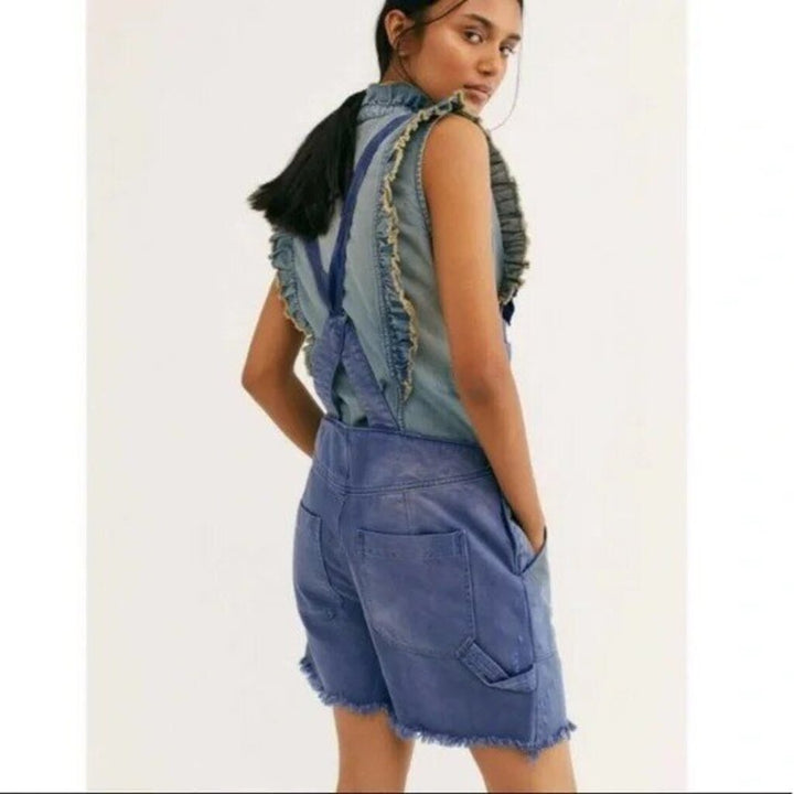 Free People Feel The Love Shortalls in Blue - Size 0