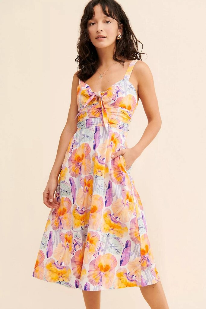 cecilia midi dress Cecilia Pettersson Tie-Front Midi Dress