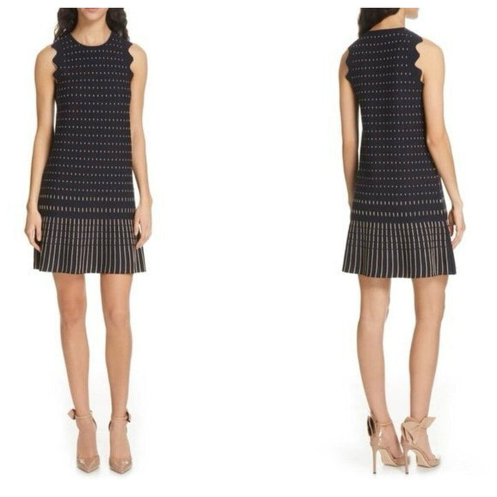Ted Baker Relioa Metallic Jacquard Knit Dress - Size 2