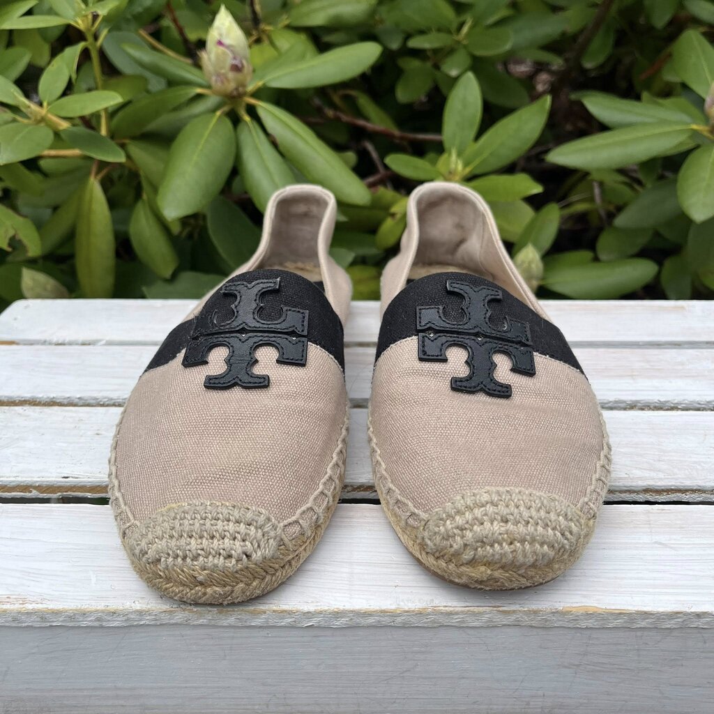 Tory Burch Canvas Logo Espradrilles - Size 8.5