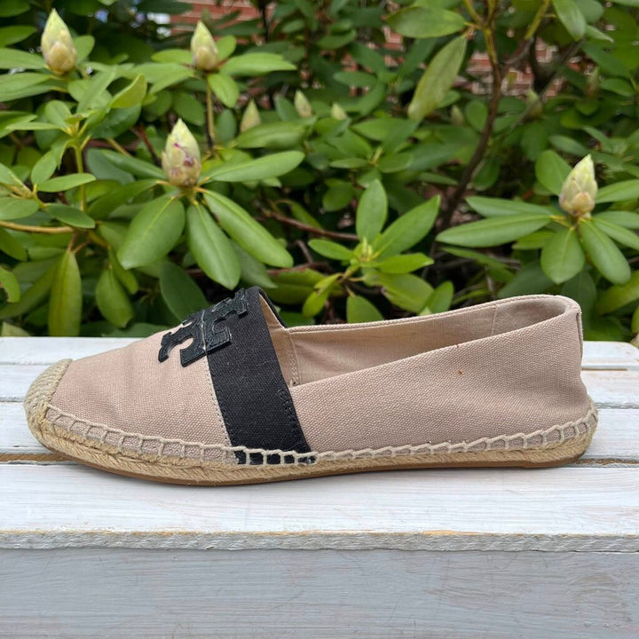 Tory Burch Canvas Logo Espradrilles - Size 8.5