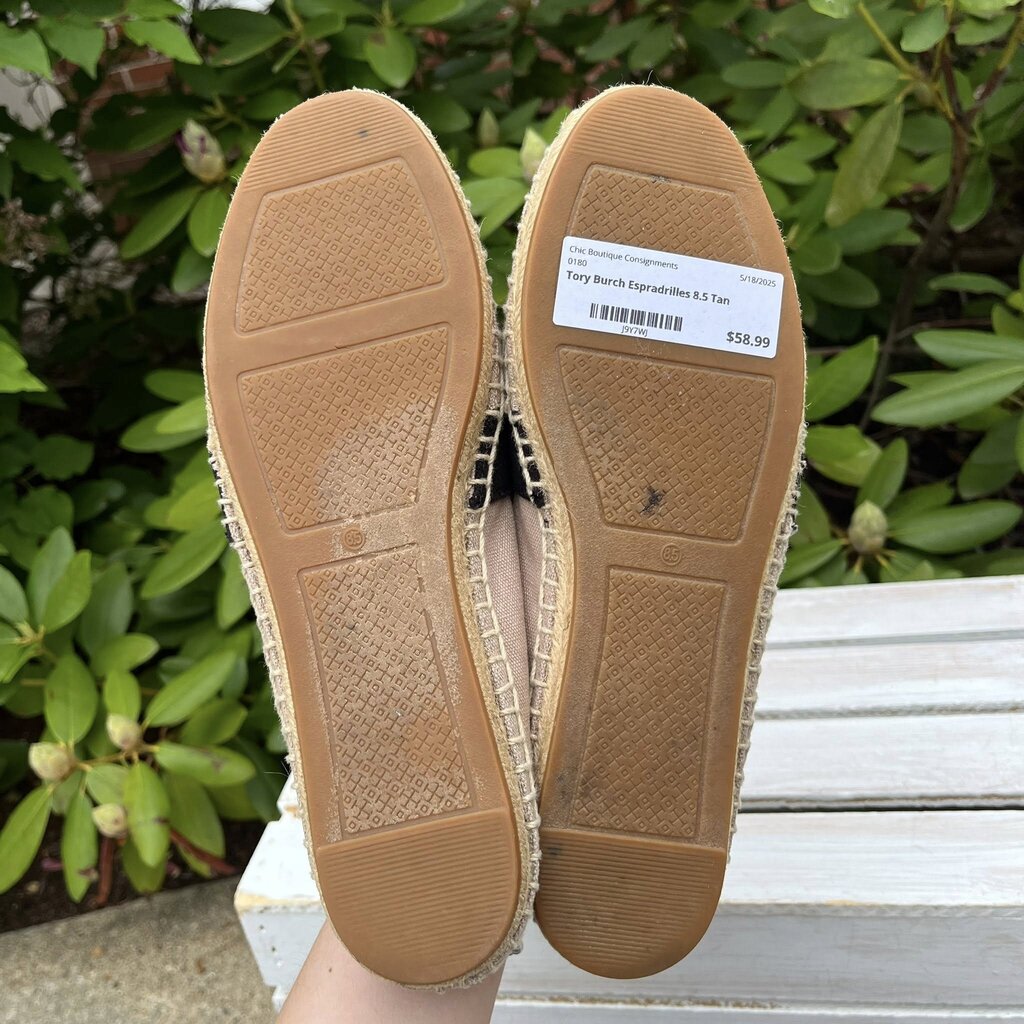 Tory Burch Canvas Logo Espradrilles - Size 8.5