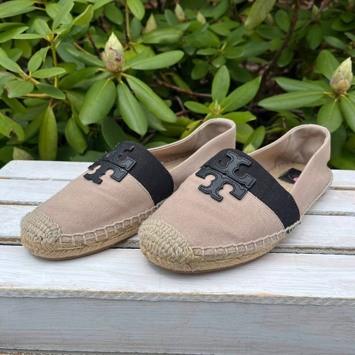 Tory Burch Canvas Logo Espradrilles - Size 8.5