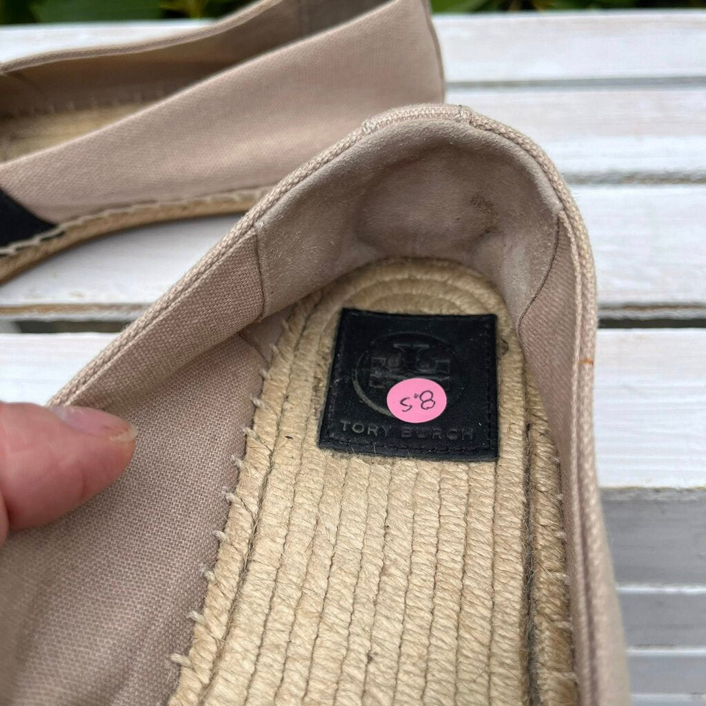 Tory Burch Canvas Logo Espradrilles - Size 8.5