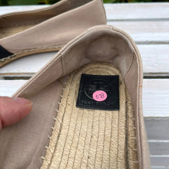 Tory Burch Canvas Logo Espradrilles - Size 8.5