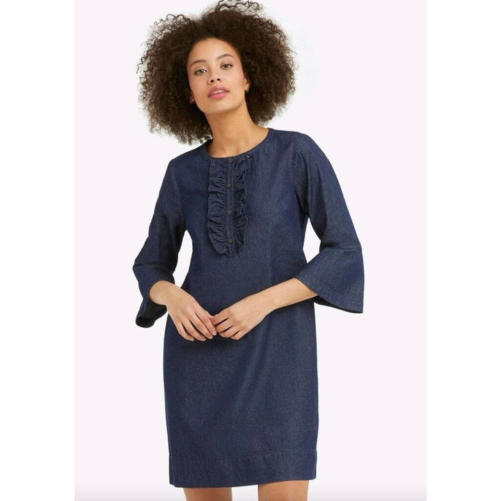 Draper James Chambray Ruffle Dress - Size 16