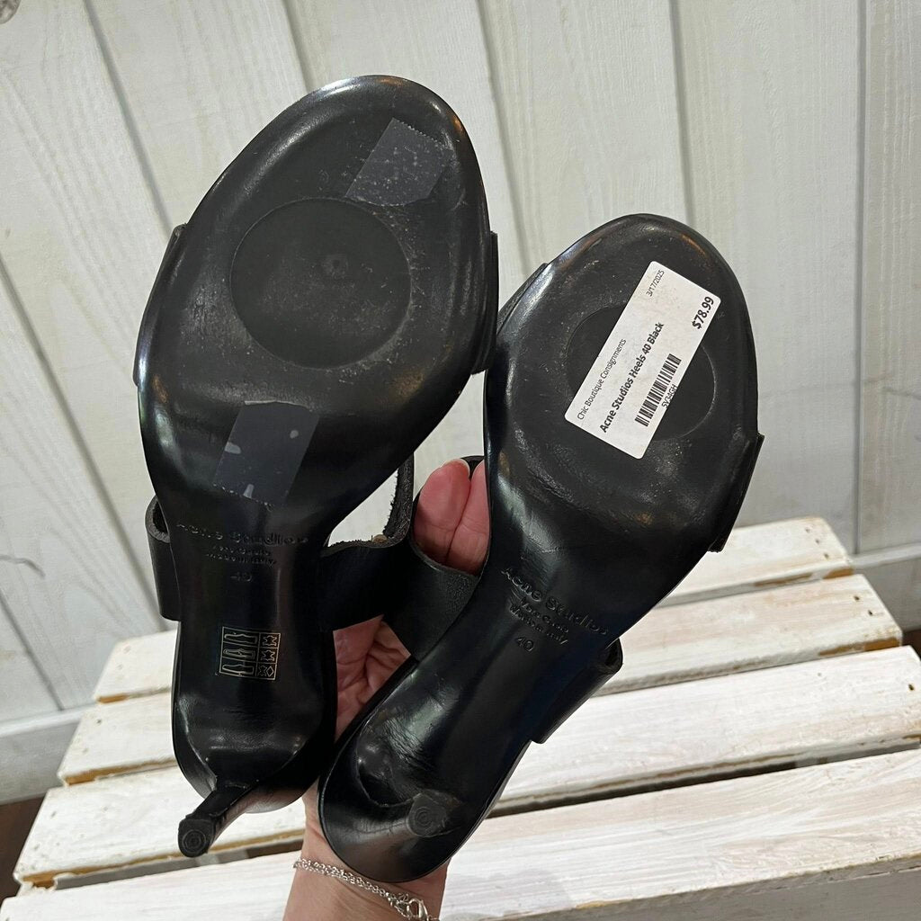 Acne Studios Tillie Heeled Leather Sandals - Size 40