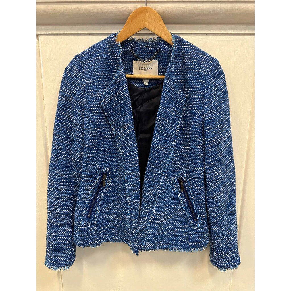 L.K. Bennett Lola Frayed Tweed Blazer - Size 2