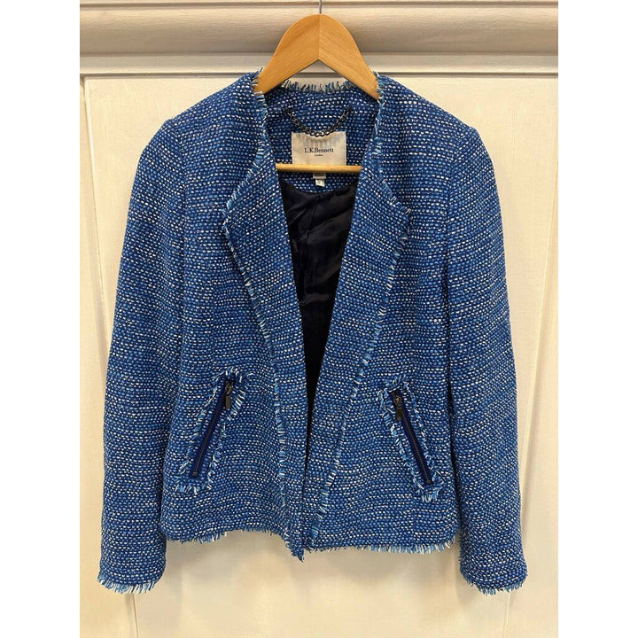 L.K. Bennett Lola Frayed Tweed Blazer - Size 2