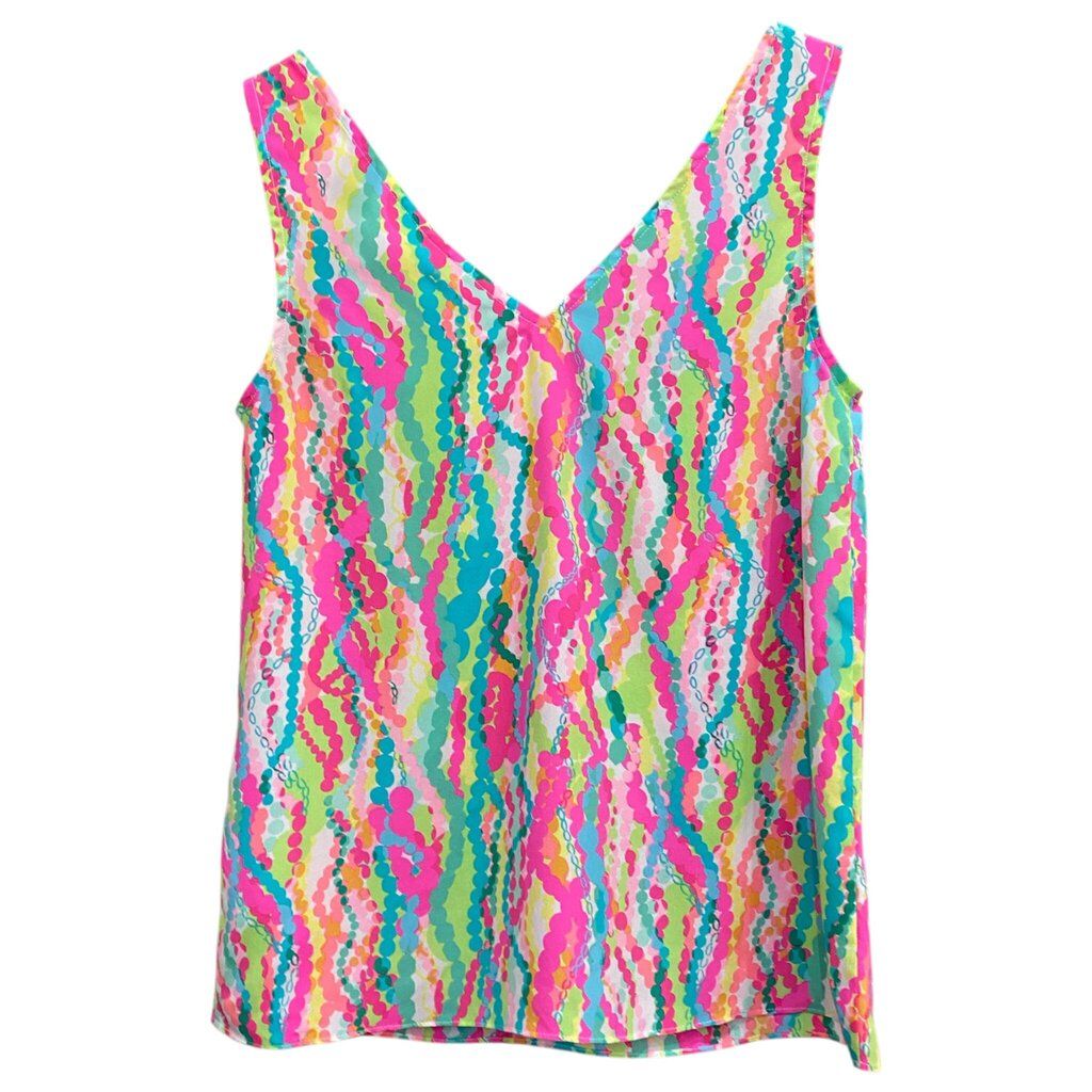 Lilly Pulitzer Silk Cipriani Tank Top In Dripping In Jewels - XS