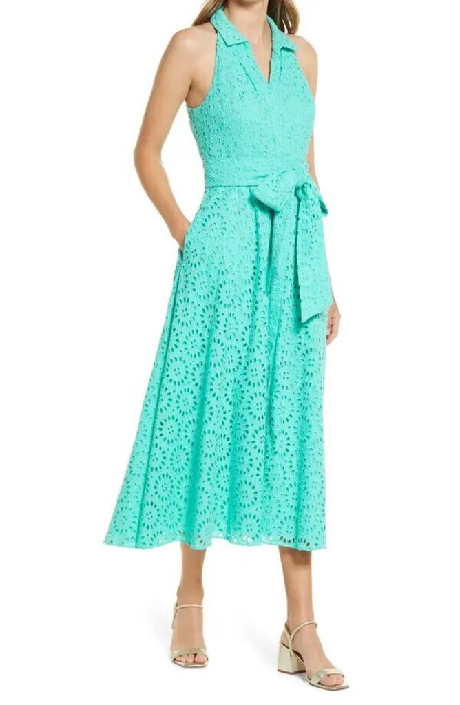 Lilly Pulitzer Chrisella Midi Shirtdress in Gustavia Green Beach Paradise - Size 4