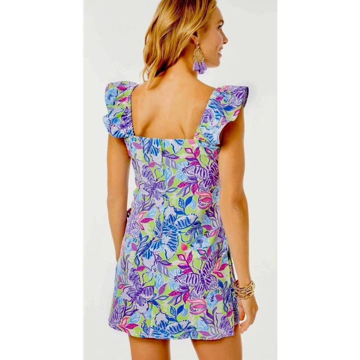 Lilly Pulitzer Zoya Romper in Dew Drop Stay Fly - Size 8