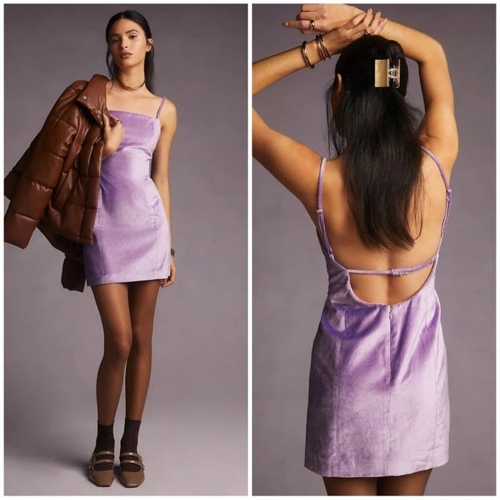 Rag & Bone NWT Juliette Velvet Dress in Violet - Size 4