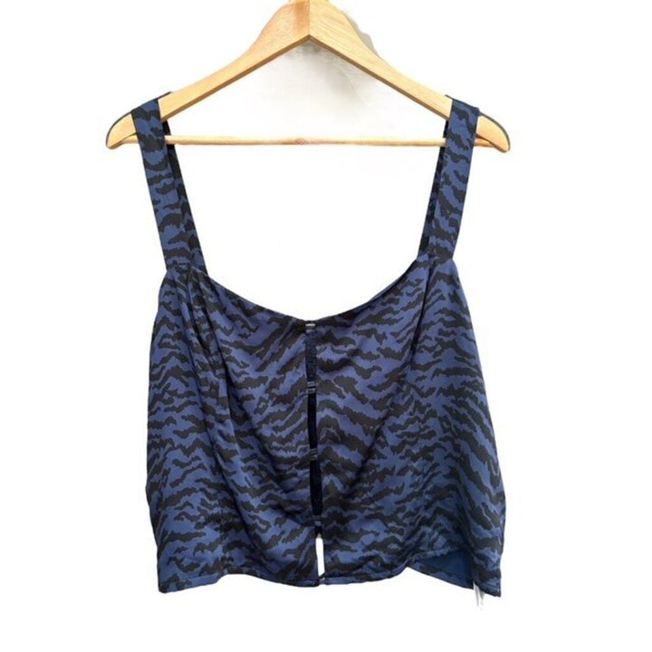 Good American Double Bar NWT Tank in Navy Zebra - Size 3XL