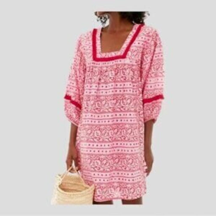 Tuckernuck Pink City Prints Candy Daisy Rah Rah Mini Dress - Size Small
