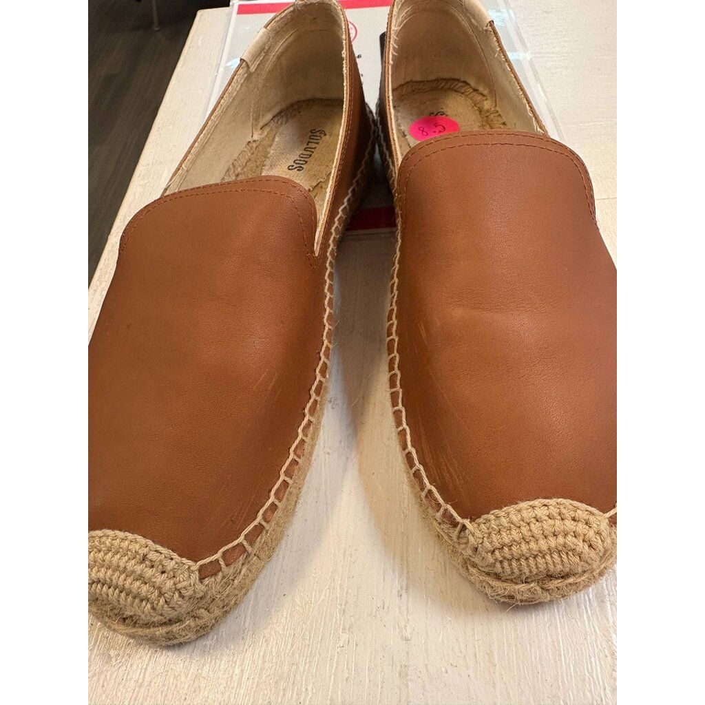 Soludos Platform Smoking Espadrilles in Tan - Size 8.5