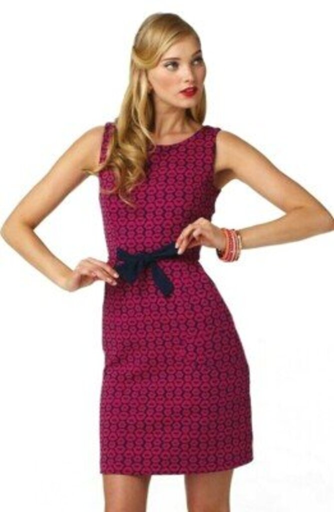 Lilly Pulitzer Evie Navy Don't Give Me Lip Kiss Ponte Jacquard Sheath Dress NWT - Size Small
