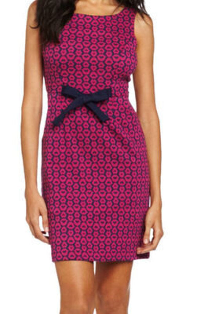 Lilly Pulitzer Evie Navy Don't Give Me Lip Kiss Ponte Jacquard Sheath Dress NWT - Size Small