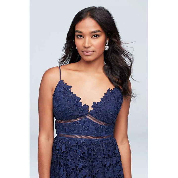 Bardot Floral Lace Midi A-Line Cutout Dress - Size 12