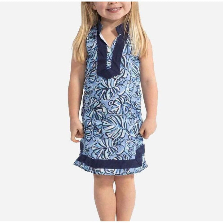 Sail To Sable Girls' Classic Monkey Print Tunic Dress - Size 12Y