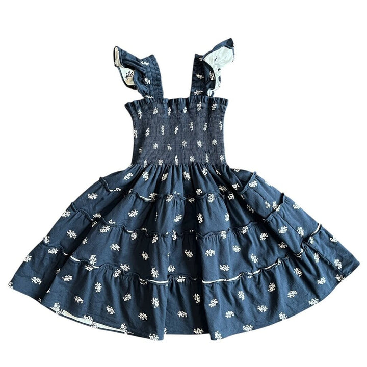 Hill House The Tiny Ellie Nap Dress in Navy Autumn Paisley - 5/6Y