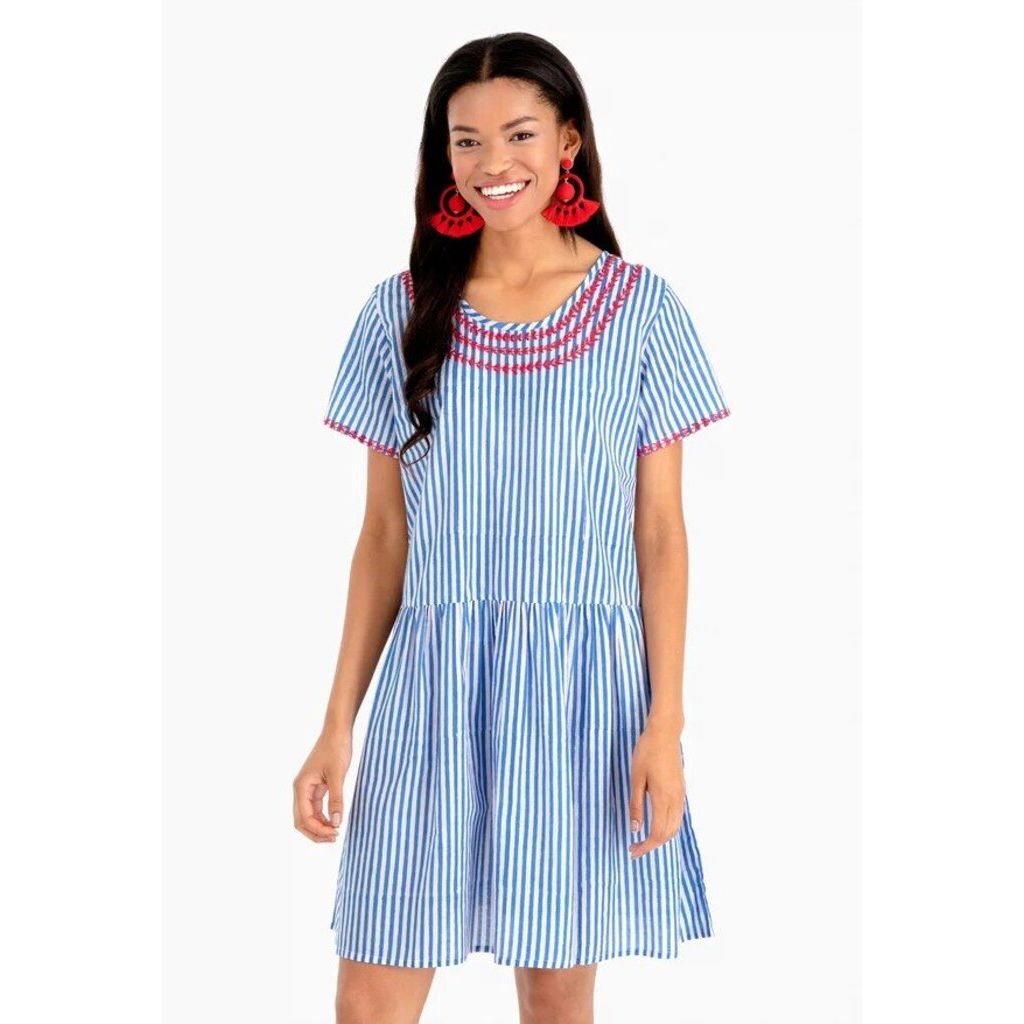 Tuckernuck Pink City Print Embroidered Tiered Dress - Size XS Tuckernuck Pink City Print Embroidered Tiered Dress - Size XS