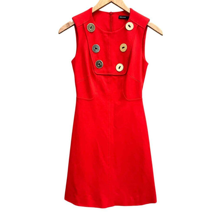 Karen Millen Gold Disc Fit & Flare Dress - Size 2