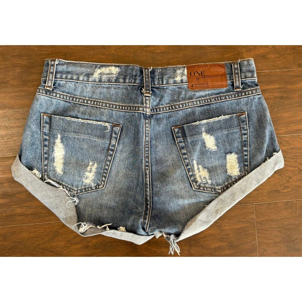 One Teaspoon X Free People Denim Distressed Shorts - Size 28