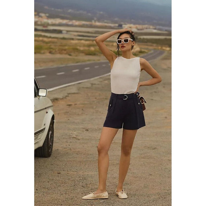 Anthropologie Sophie Rue Robyn Belted Linen Shorts - Size XS