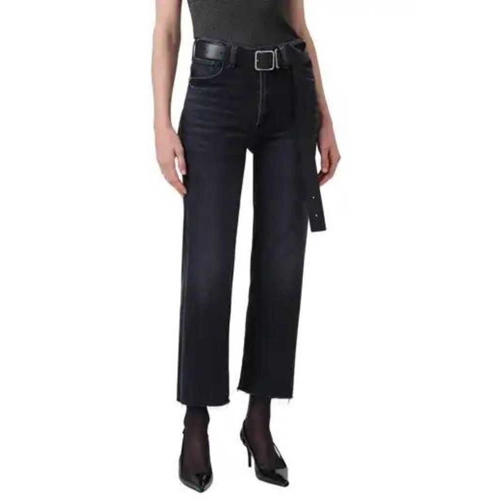 Citizen's of Humanity Isola Cropped Jeans in Plush Black - Size 27