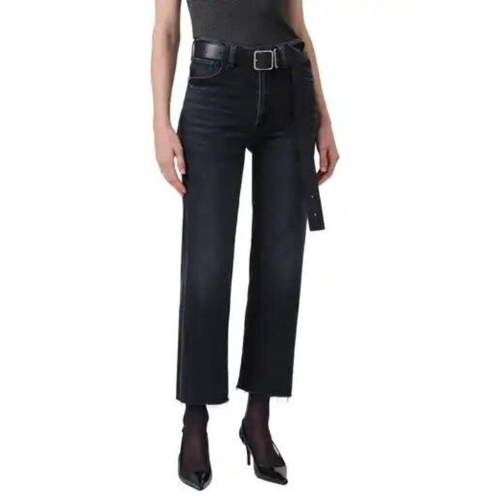 Citizen's of Humanity Isola Cropped Jeans in Plush Black - Size 27