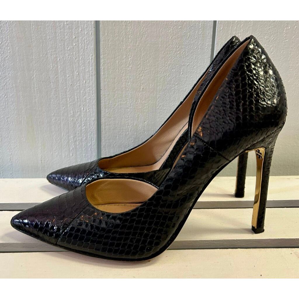 Tory Burch Classic D’orsay 100mm Iridescent Snake Pumps - Size 6.5