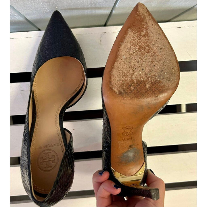 Tory Burch Classic D’orsay 100mm Iridescent Snake Pumps - Size 6.5