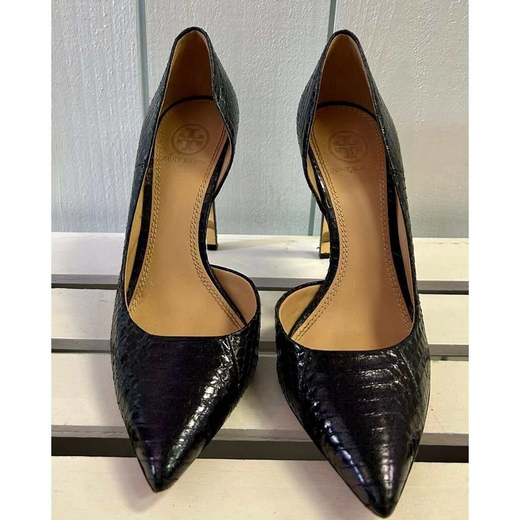 Tory Burch Classic D’orsay 100mm Iridescent Snake Pumps - Size 6.5