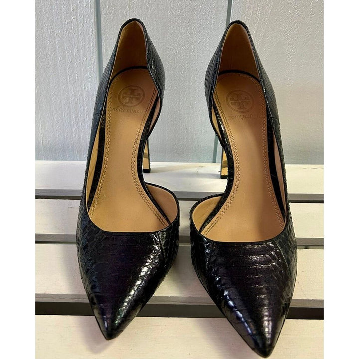 Tory Burch Classic D’orsay 100mm Iridescent Snake Pumps - Size 6.5