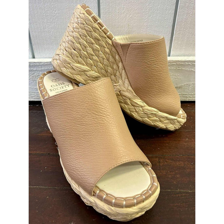 Oasis Society Apricot Espadrille Slip On Wedge - Size 7.5