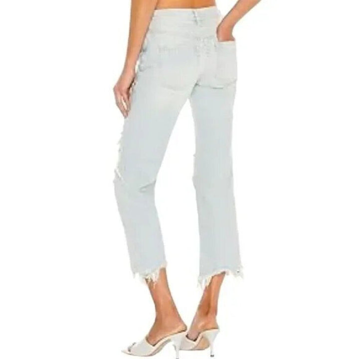 Free People The Maggie Distressed Crop Jeans - Size 26