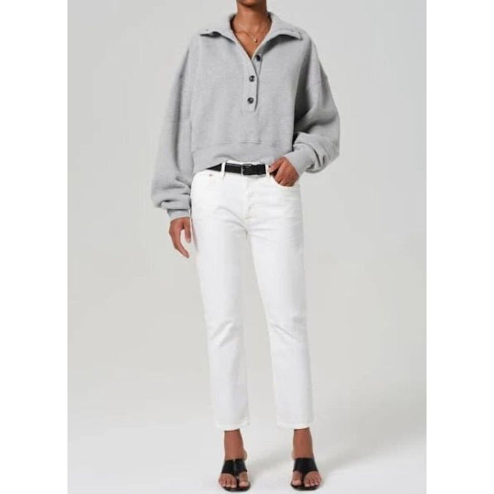 Citizens of Humanity Emerson High-Rise Slim-Leg Boyfriend Jeans in Pearl - Size 30