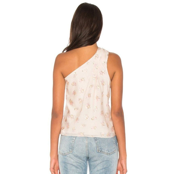 Rebecca Taylor NWT Floral Jacquard Bow Top in Cream - Size 2