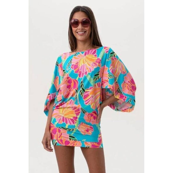 Trina Turk Poppy Boatneck Tunic Swim Cover-up - Size Small
