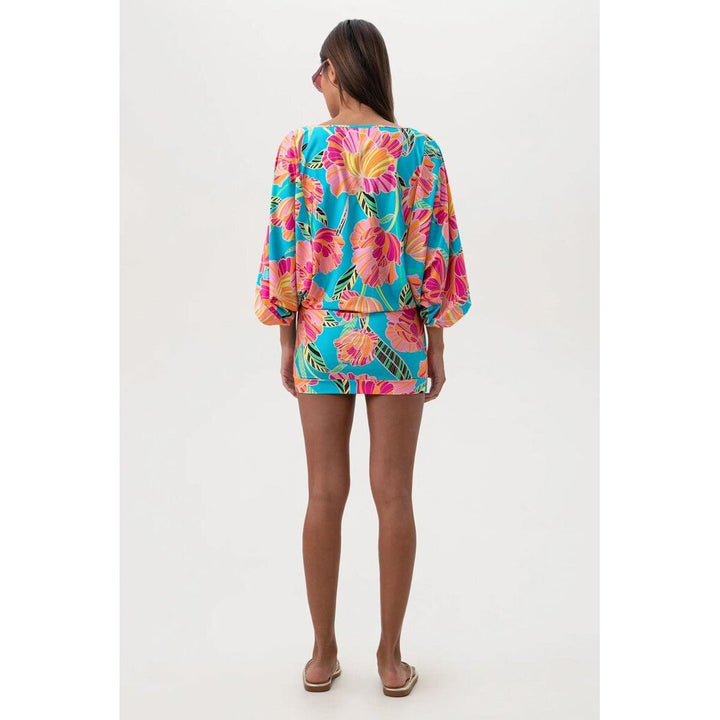 Trina Turk Poppy Boatneck Tunic Swim Cover-up - Size Small