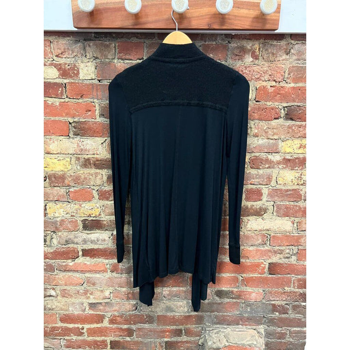 White Warren Black Rayon Open Knit Cardigan - Size XS