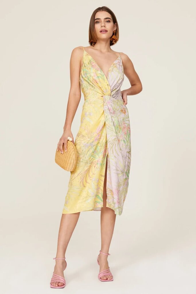 Delfi NWT Frankie Knotted Plunge-Neck Midi Dress - Size Medium