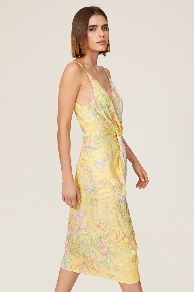 Delfi NWT Frankie Knotted Plunge-Neck Midi Dress - Size Medium