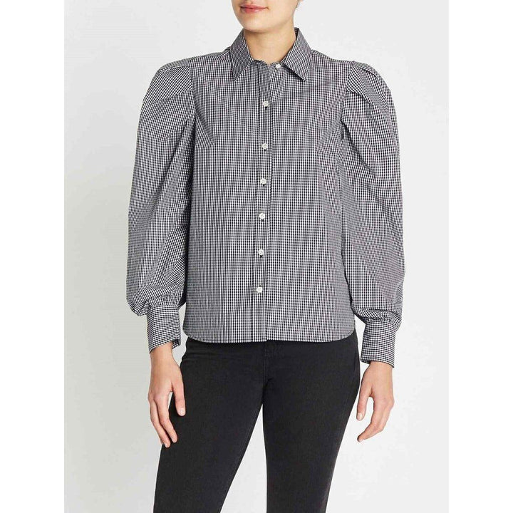 Frame Extreme Gingham Shirt in Black - Size Large