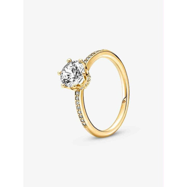 Pandora Clear Sparkling Crown Solitaire Ring - Size 4.5