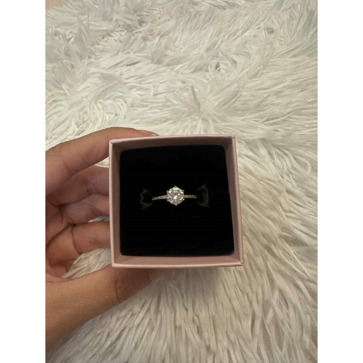 Pandora Clear Sparkling Crown Solitaire Ring - Size 4.5