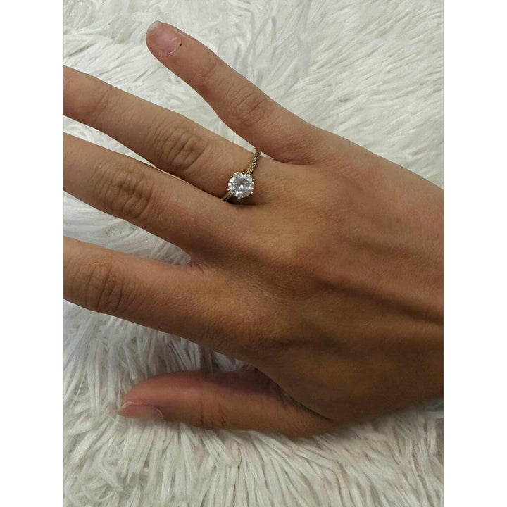 Pandora Clear Sparkling Crown Solitaire Ring - Size 4.5